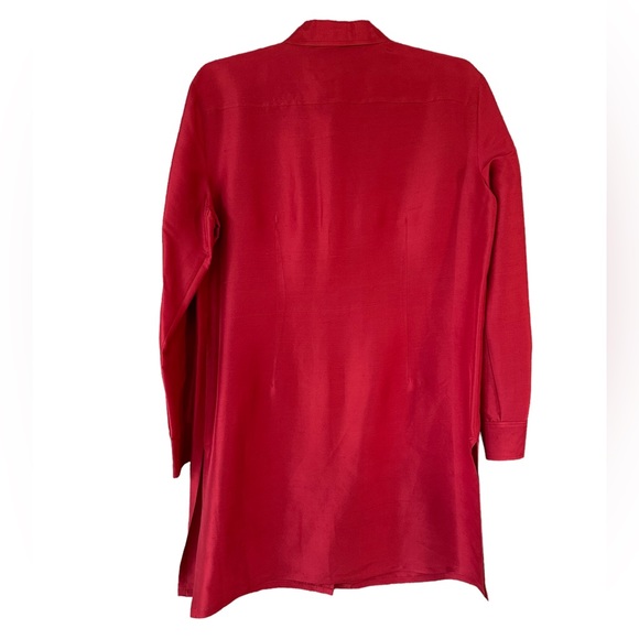 Allison Taylor Silk button up shirt dress tunic size large - Picture 2 of 6